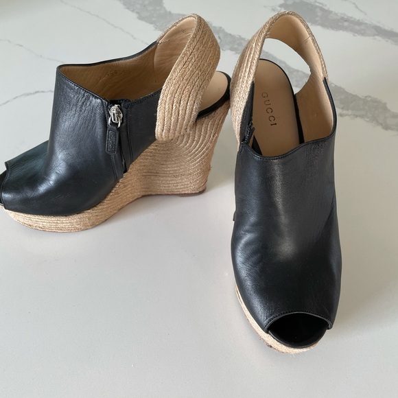 Gucci Leather Charlotte espadrille wedges size 40 - Picture 3 of 8
